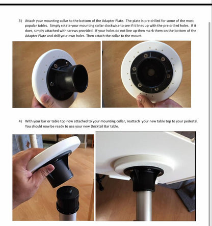 Docktail Butler Boat Table with Pedestal Table Attachment Options
