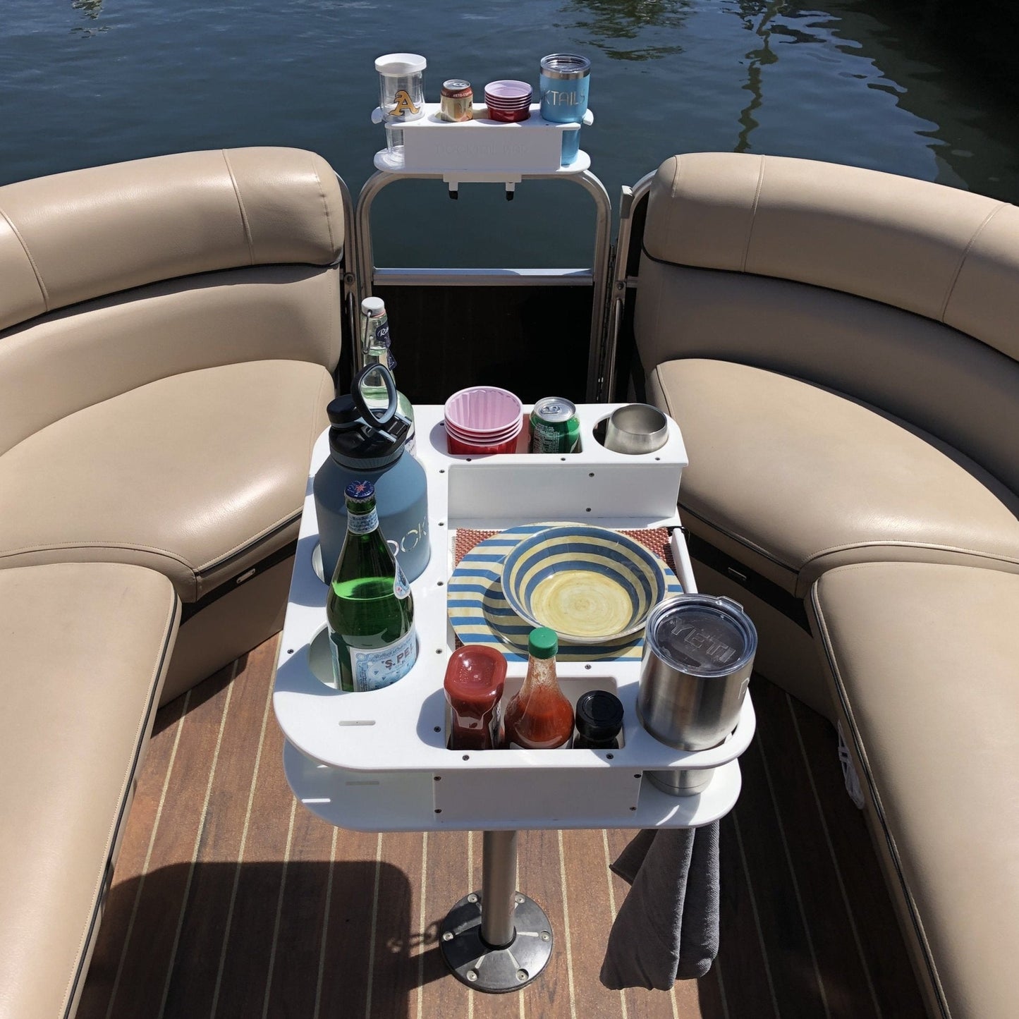 Docktail Butler Boat Table with Pedestal Table Attachment Options