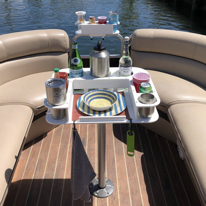 Docktail Butler Boat Table with Pedestal Table Attachment Options