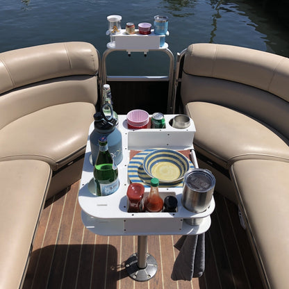 Docktail Butler Boat Table with Pedestal Table Attachment Options