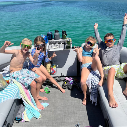 Docktail Butler Boat Table with Pontoon Boat Rail Mount