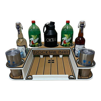Docktail Butler Boat Table with Pontoon Boat Rail Mount