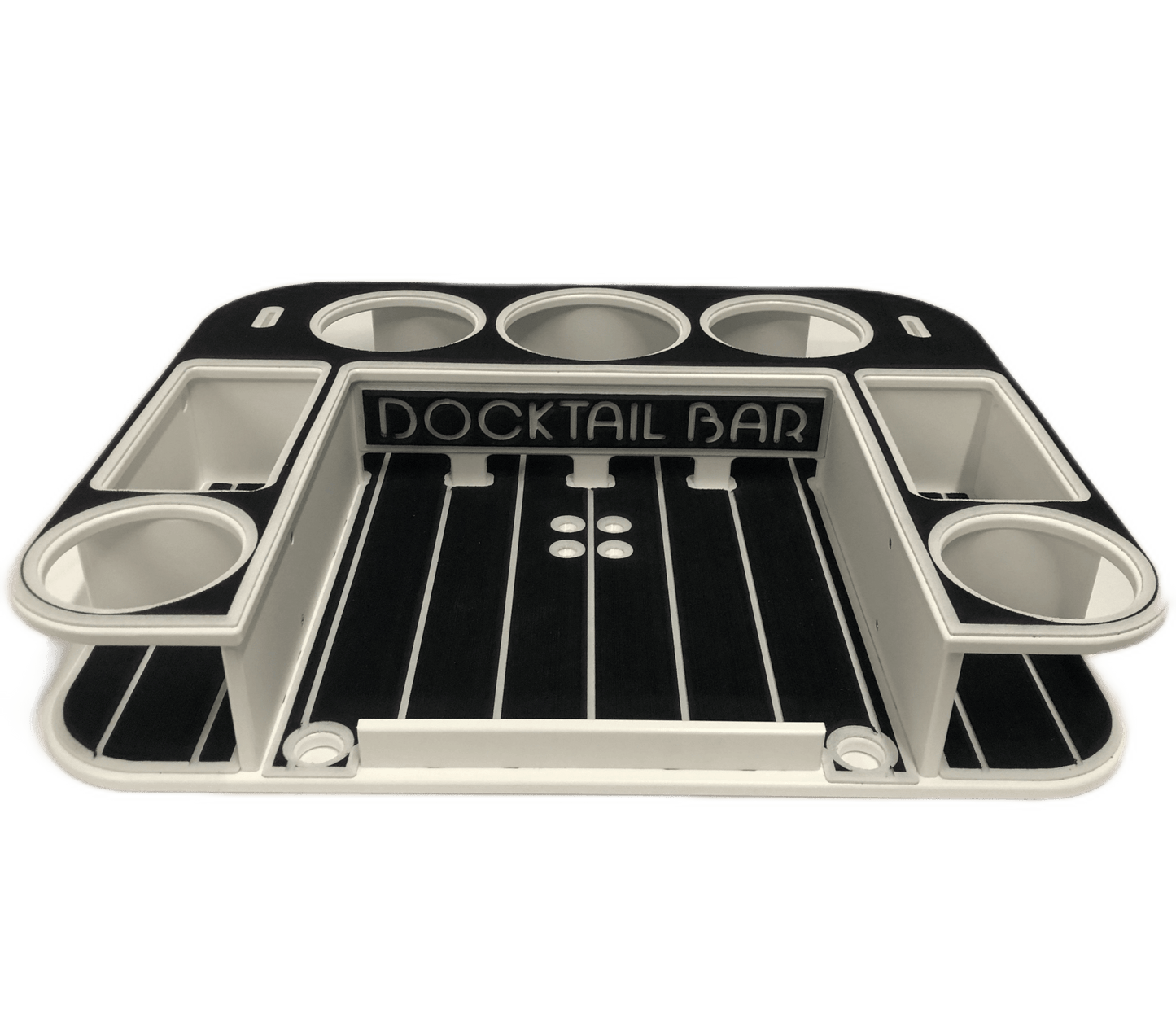 Docktail Butler Boat Table with Pontoon Boat Rail Mount