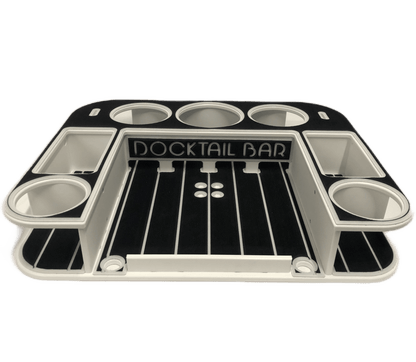 Docktail Butler Boat Table with Pontoon Boat Rail Mount