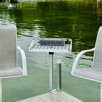 Docktail Utility Boat Table Accessory with Adjustable Rod Holder Mount
