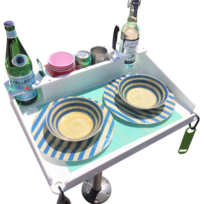Docktail Utility Boat Table with Pedestal Table Attachment Options