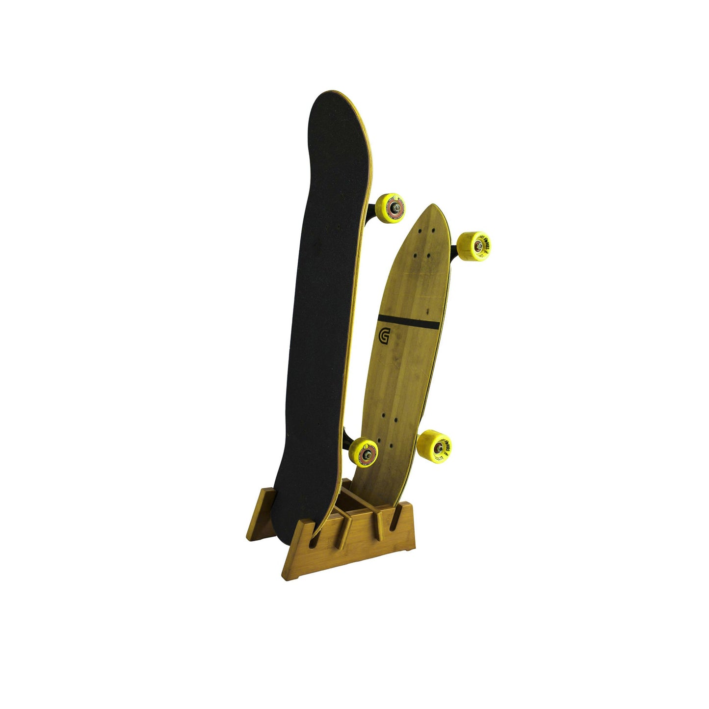 Double Bamboo Skateboard Floor Stand