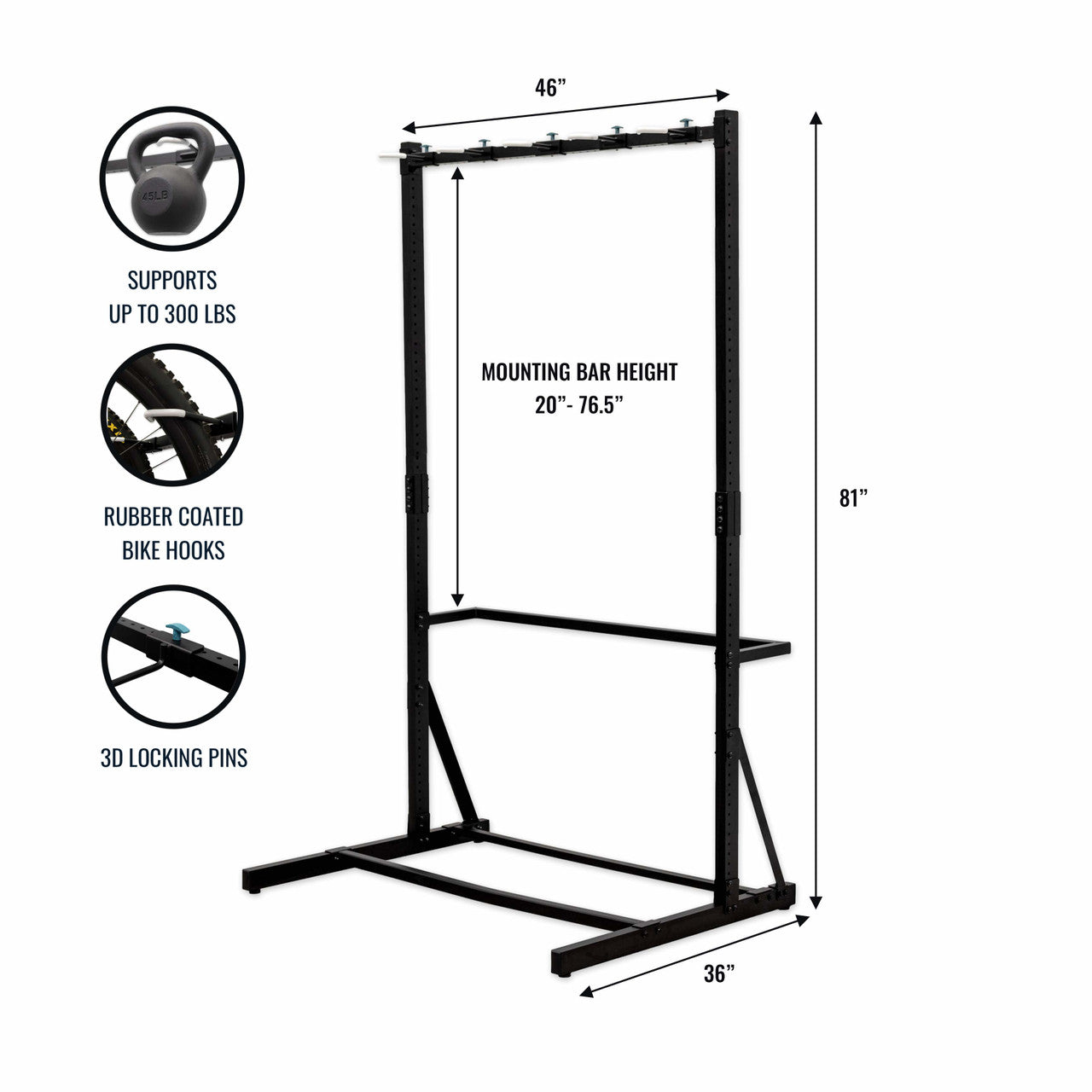 Freestanding Bike Rack | G-Bike | Holds 5 Bikes