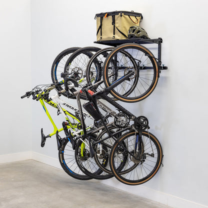 G-Swivel Bike + Shelf | Adjustable Wall Storage System | Holds 4 Bikes