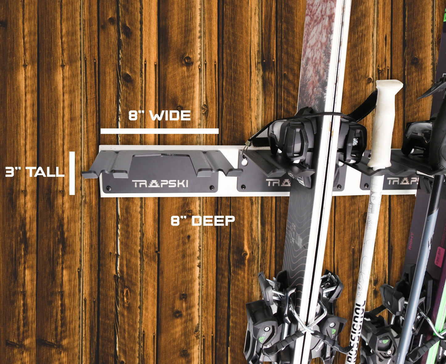 Garage Wall Rack Organizer for Yard Tools, Gear & Equipment, Skis or Snowboard by Bindings