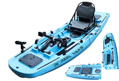 ReelYacks 9.8ft Rogue Modular Propeller Drive Pedal Fishing Kayak | 400lbs Capacity | 2 Piece