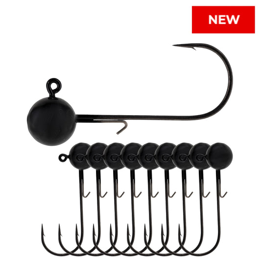 Reaction Tackle Lead Ball Jigs (10-Pack) – Premium Round Jig Heads for Soft Plastics - New