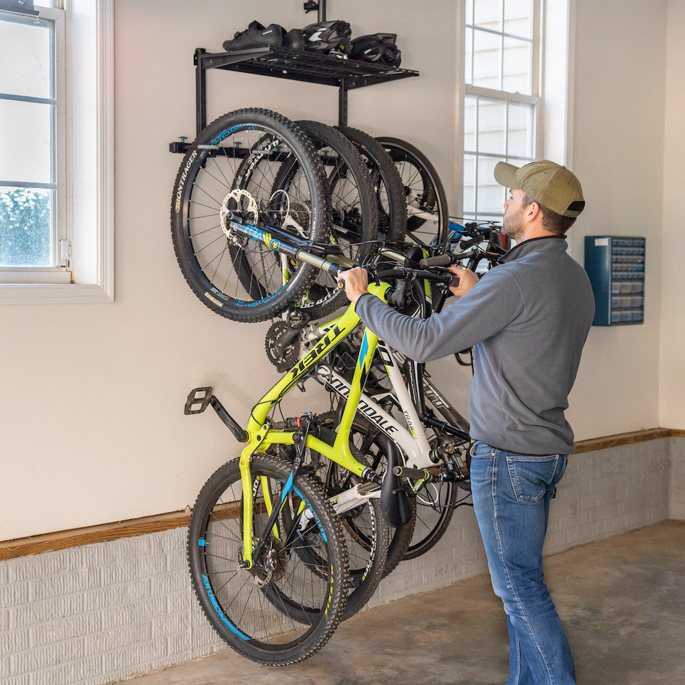 G-Bike + Shelf | Adjustable Wall Storage System | Holds 5 Bikes