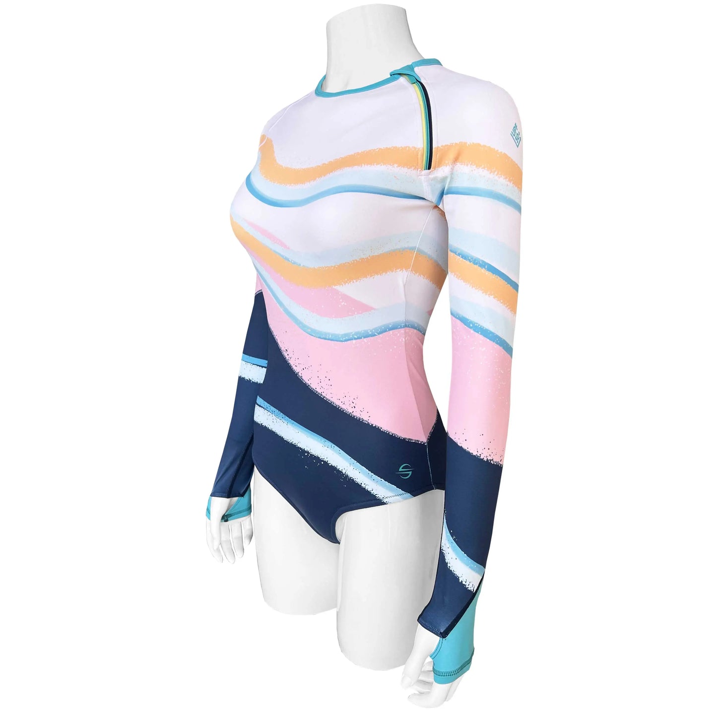Long Sleeve Swimsuit for Women UPF 50+ | Art - Sandy Waves
