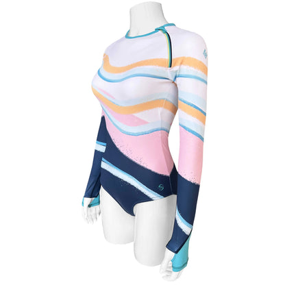Long Sleeve Swimsuit for Women UPF 50+ | Art - Sandy Waves