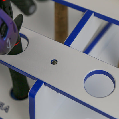 Made in the USA Fishing Rod Rack | 12 Pole Waterproof Wash-down | Dock, Garage, Boat, Storage