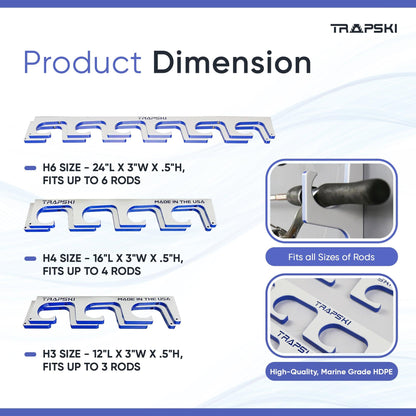 Made in the USA Premium Fishing Rod Racks | Wall or Ceiling or Boat Mounted