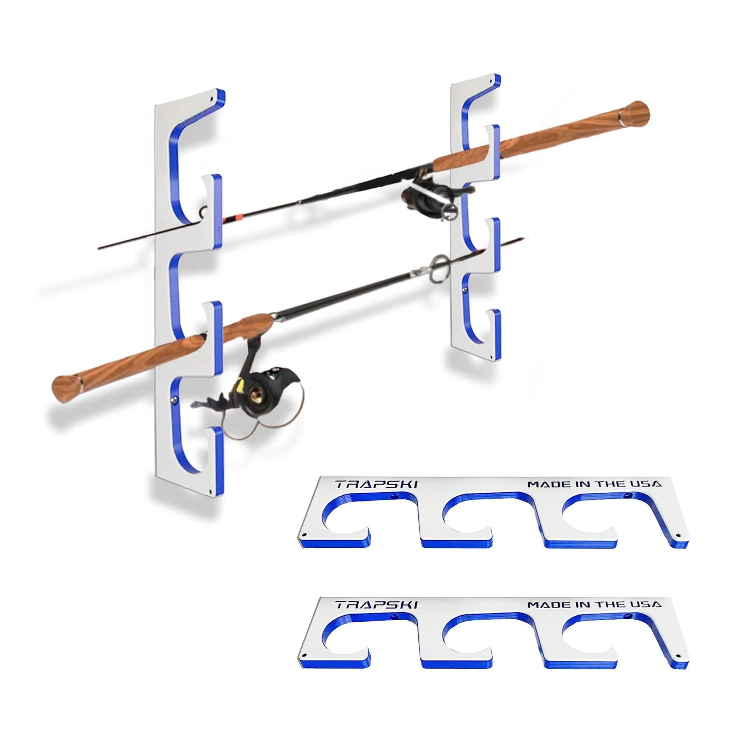 Made in the USA Premium Fishing Rod Racks | Wall or Ceiling or Boat Mounted