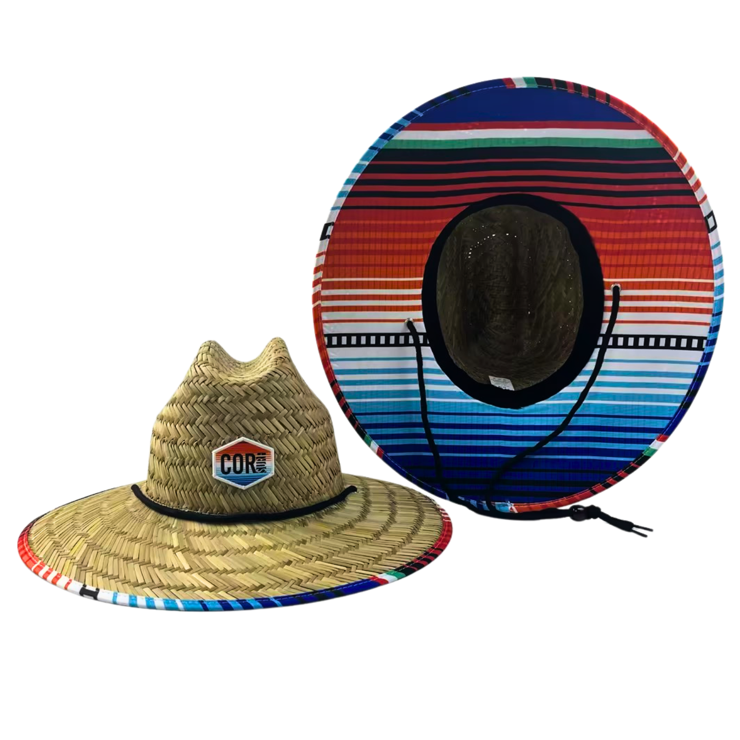 Straw Lifeguard Sun Beach Hats for Adults - Sarape