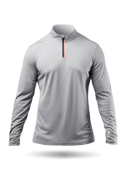 Zhik Mens UVActive High Collar 1/4 Zip Top - Grey | SendIt Sailing