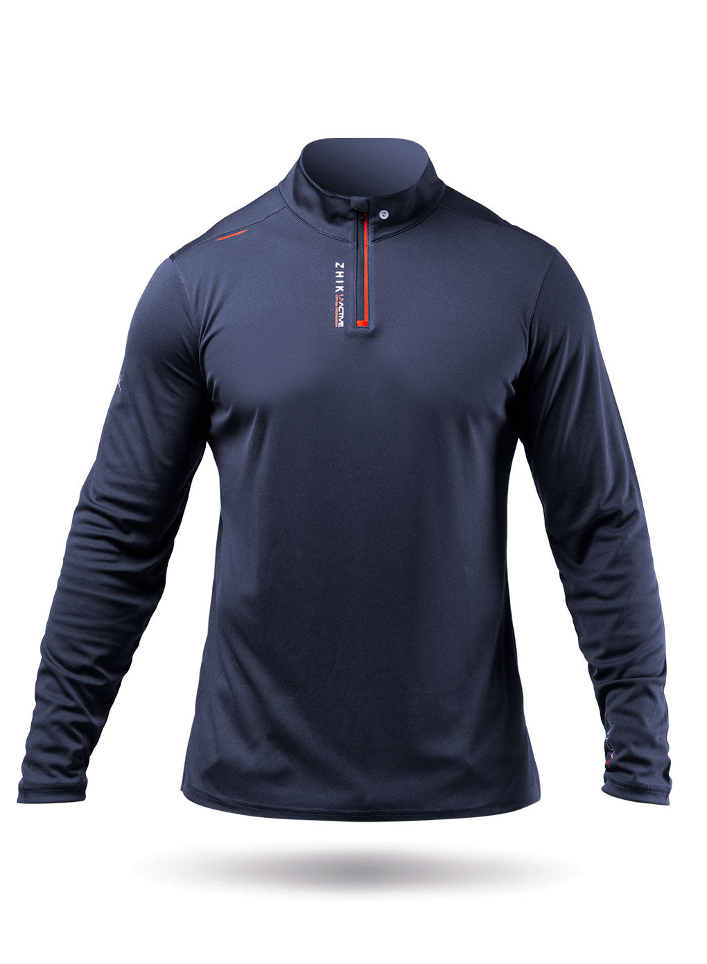 Zhik Mens UVActive High Collar 1/4 Zip Top - Navy | SendIt Sailing
