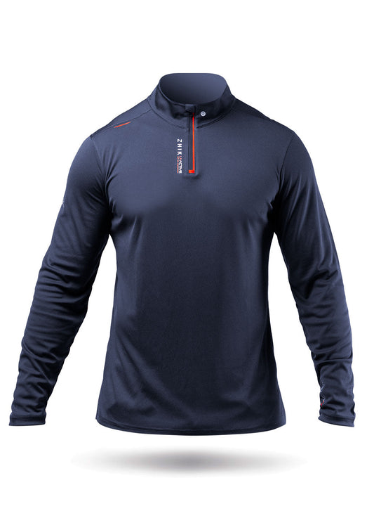 Zhik Mens UVActive High Collar 1/4 Zip Top - Navy | SendIt Sailing