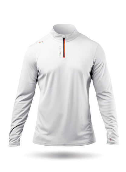Zhik Mens UVActive High Collar 1/4 Zip Top - White | SendIt Sailing