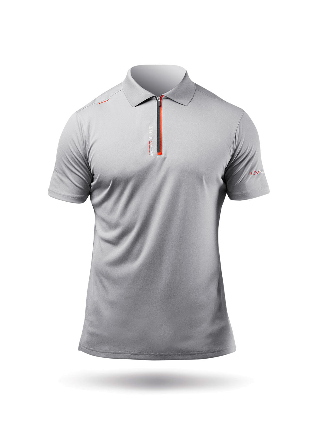 Zhik Mens UVActive Zip Sports Polo - Grey | SendIt Sailing