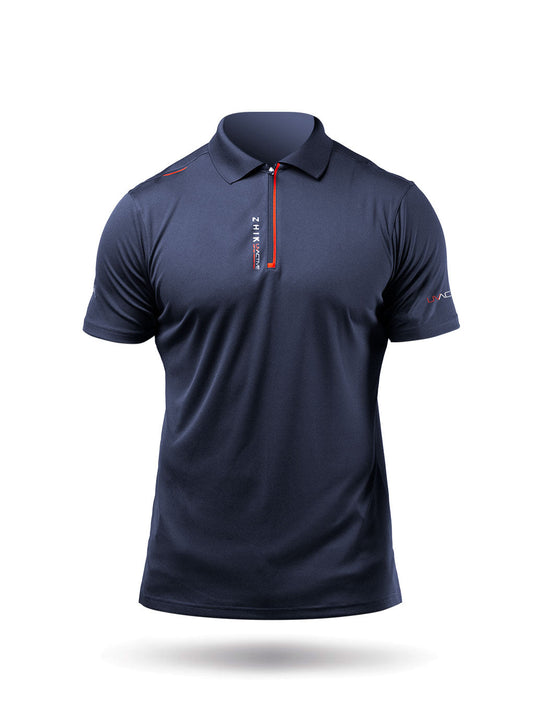 Zhik Mens UVActive Zip Sports Polo - Navy | SendIt Sailing