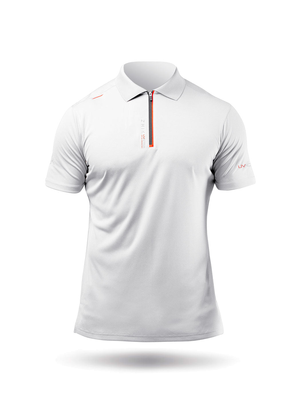 Zhik Mens UVActive Zip Sports Polo - White | SendIt Sailing