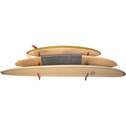 Triple Surfboard Wall Rack | Bamboo Rack Perfect for Surf, Wakeboards, Snowboards, Skateboards
