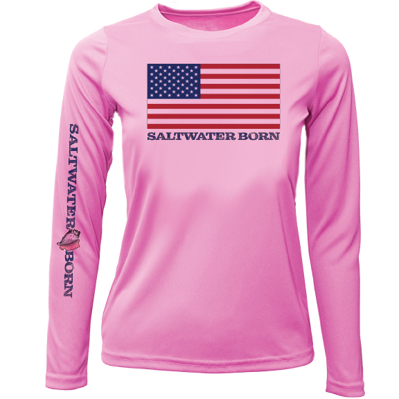 Key West, FL USA Born Girl's Long Sleeve UPF 50+ Dry-Fit Shirt