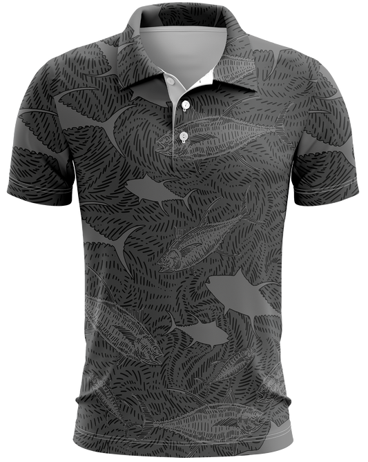 Chasing Ahi Gray Dri Fit Polo (Adult/Keiki)