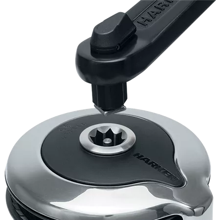 Harken 60 Rewind 24V Horiz Polished Bronze with DF Ctrl Box-Left Winch | SendIt Sailing