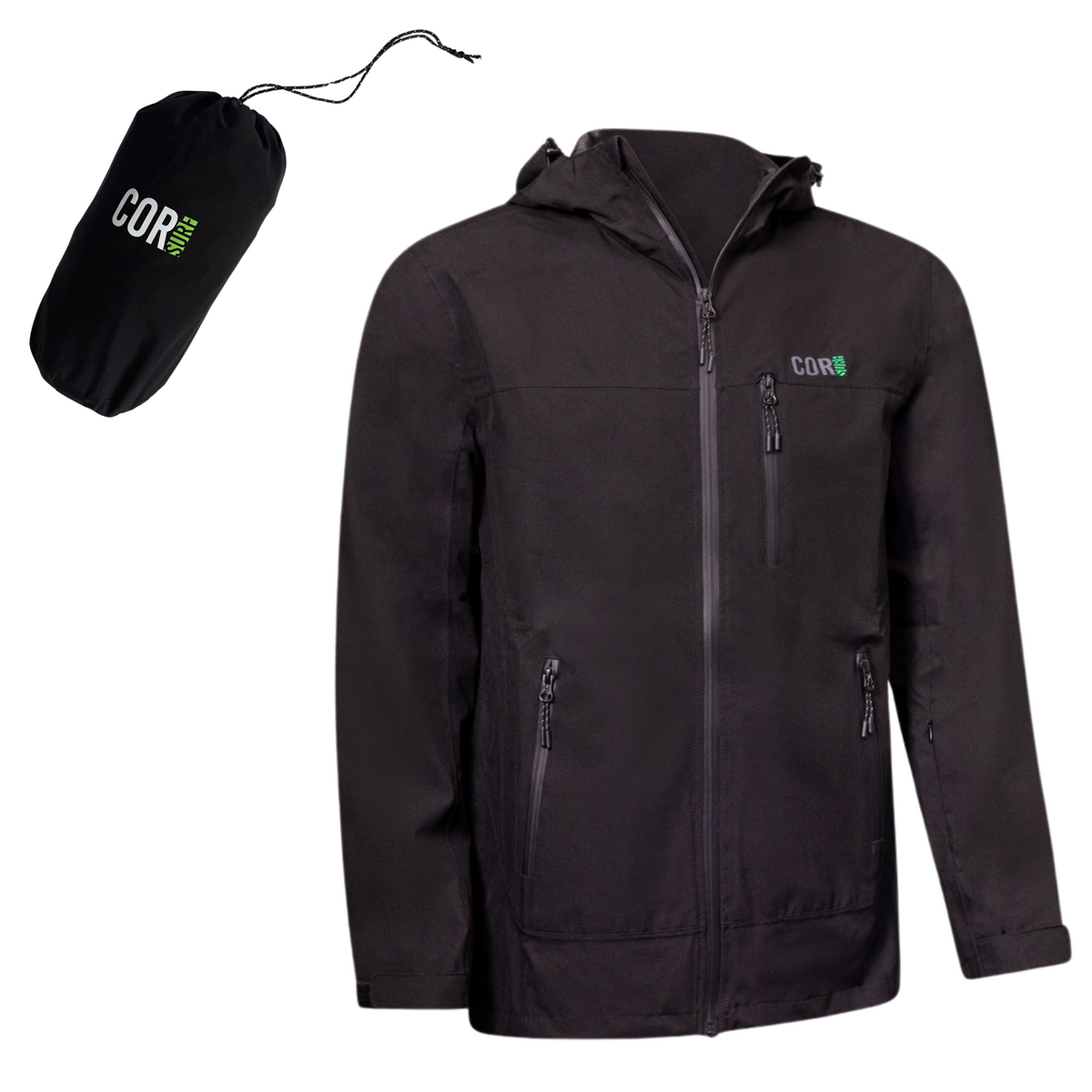 The Huakai Travel Rain Jacket - Black