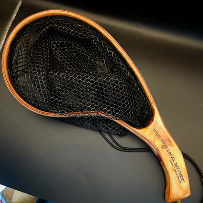 The "Critter Getter"  Wood w/ Rubber Coated Landing Net
