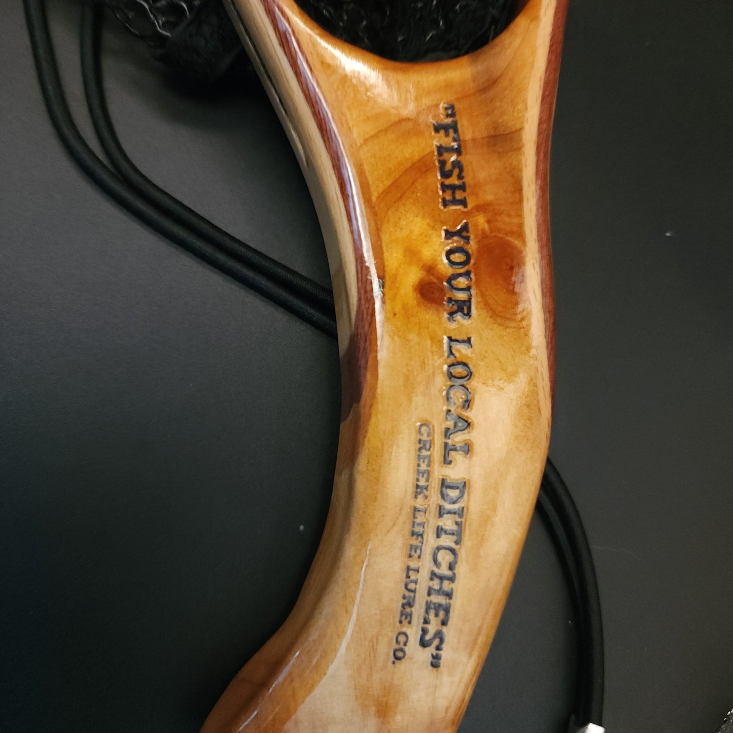 The "Critter Getter"  Wood w/ Rubber Coated Landing Net