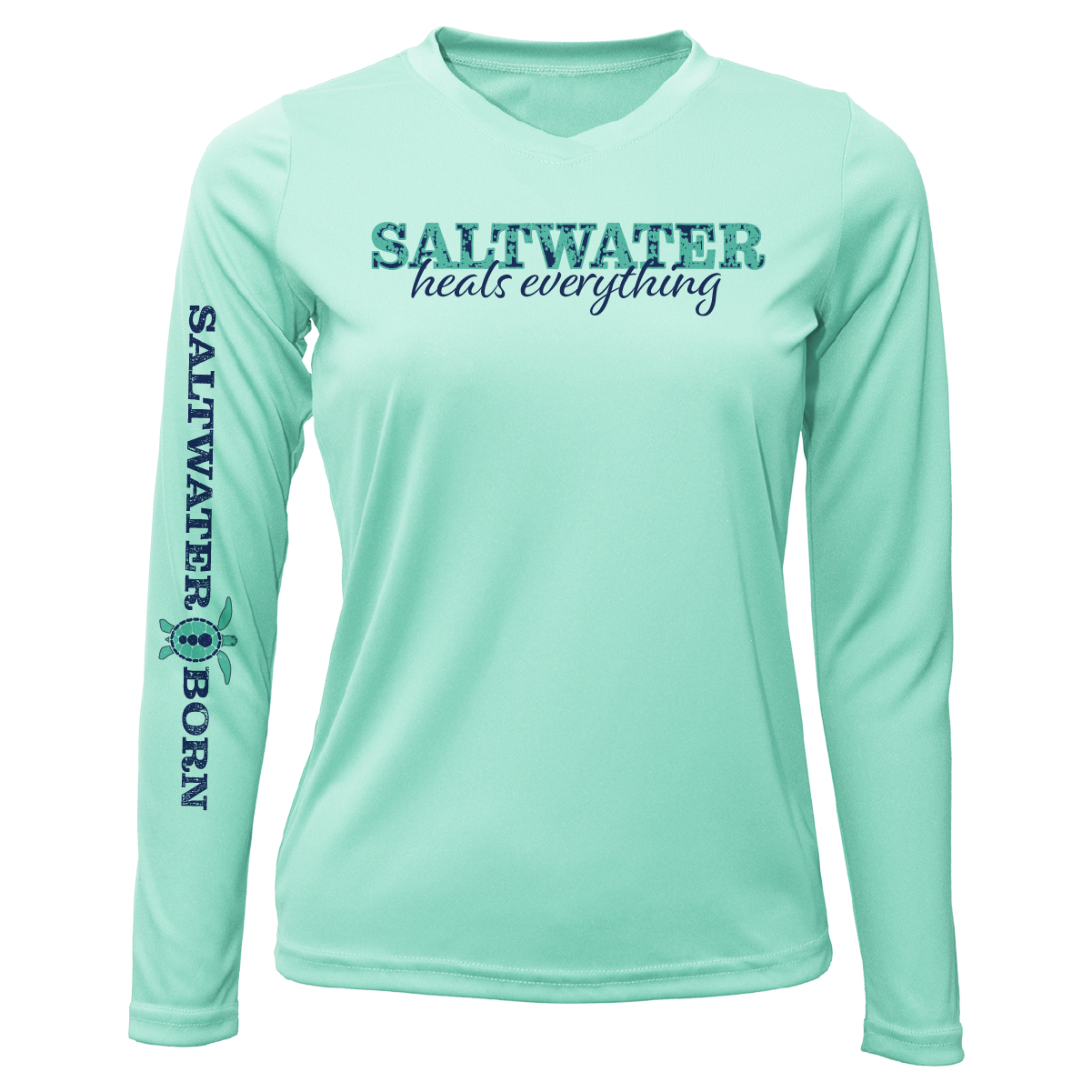 Siesta Key, FL "Saltwater Heals Everything" Women's Long Sleeve UPF 50+ Dry-Fit Shirt