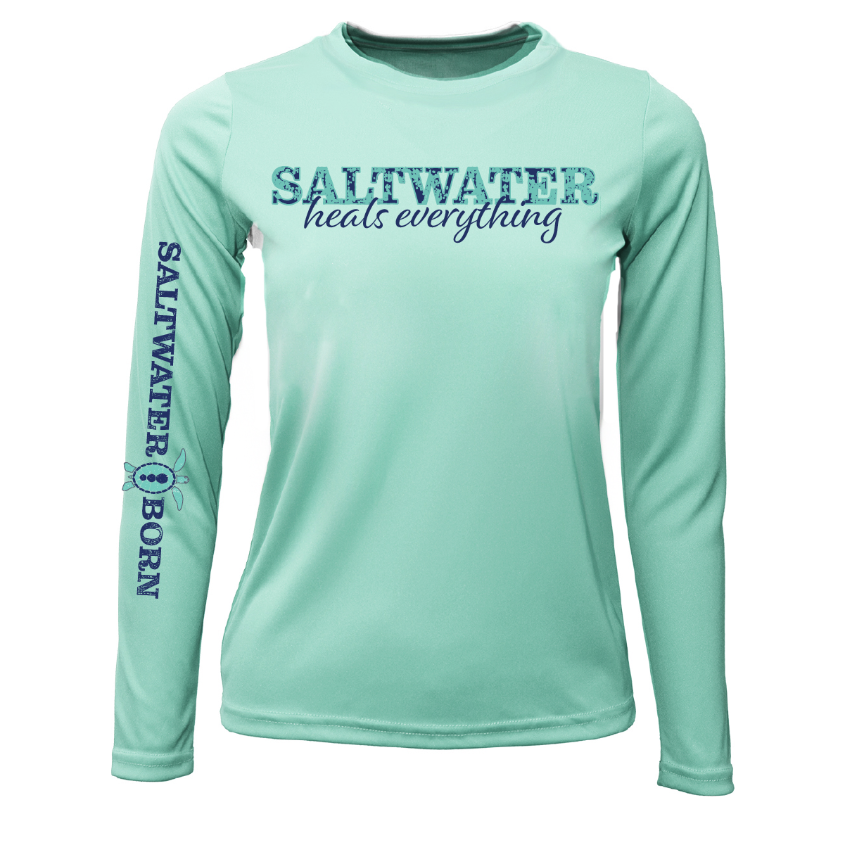 Key West, FL "Saltwater Heals Everything" Girl's Long Sleeve UPF 50+ Dry-Fit Shirt