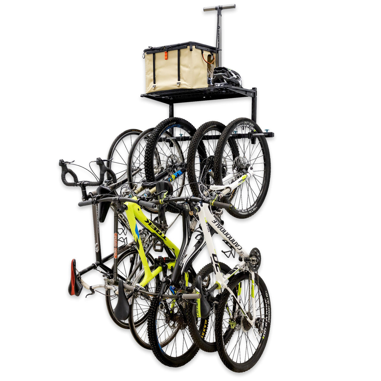 G-Bike + Shelf | Adjustable Wall Storage System | Holds 5 Bikes