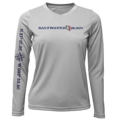 Siesta Key Saltwater Born Linear Logo Long Sleeve UPF 50+ Dry-Fit Shirt