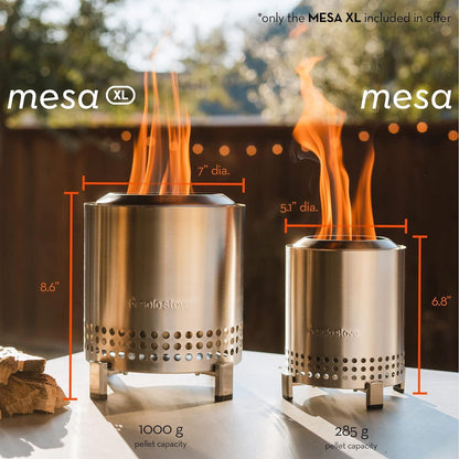 Solo Stove Mesa XL Tabletop Fire Pit with Stand | Low Smoke Outdoor Mini Fire for Urban & Suburbs | Fueled by Pellets or Wood