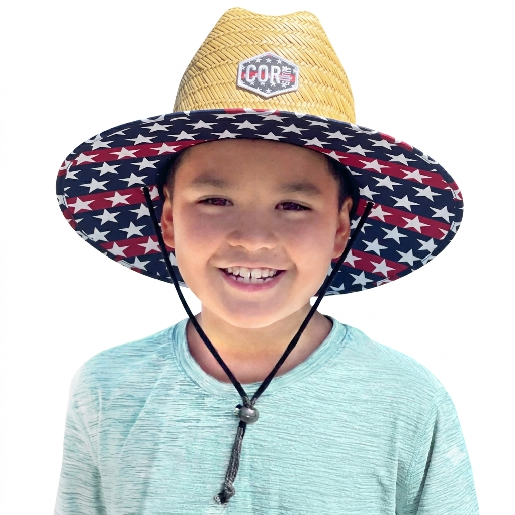 Kids Straw Hat for Boys and Girls - Patriotic