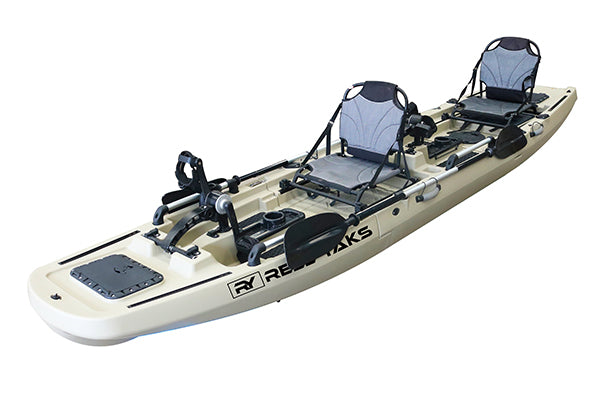 ReelYacks 14.3ft Rogue Tandem or Solo Modular Propeller Drive Pedal Fishing Kayak | 550lbs Capacity | 3 Piece