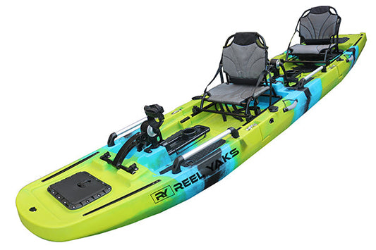ReelYacks 14.3ft Rogue Tandem or Solo Modular Propeller Drive Pedal Fishing Kayak | 550lbs Capacity | 3 Piece