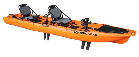ReelYacks 13.8ft  Rocket Tandem & Solo Modular Fin Drive Pedal Fishing Kayak | Fin Drive | 550lbs Capacity | 3 Piece