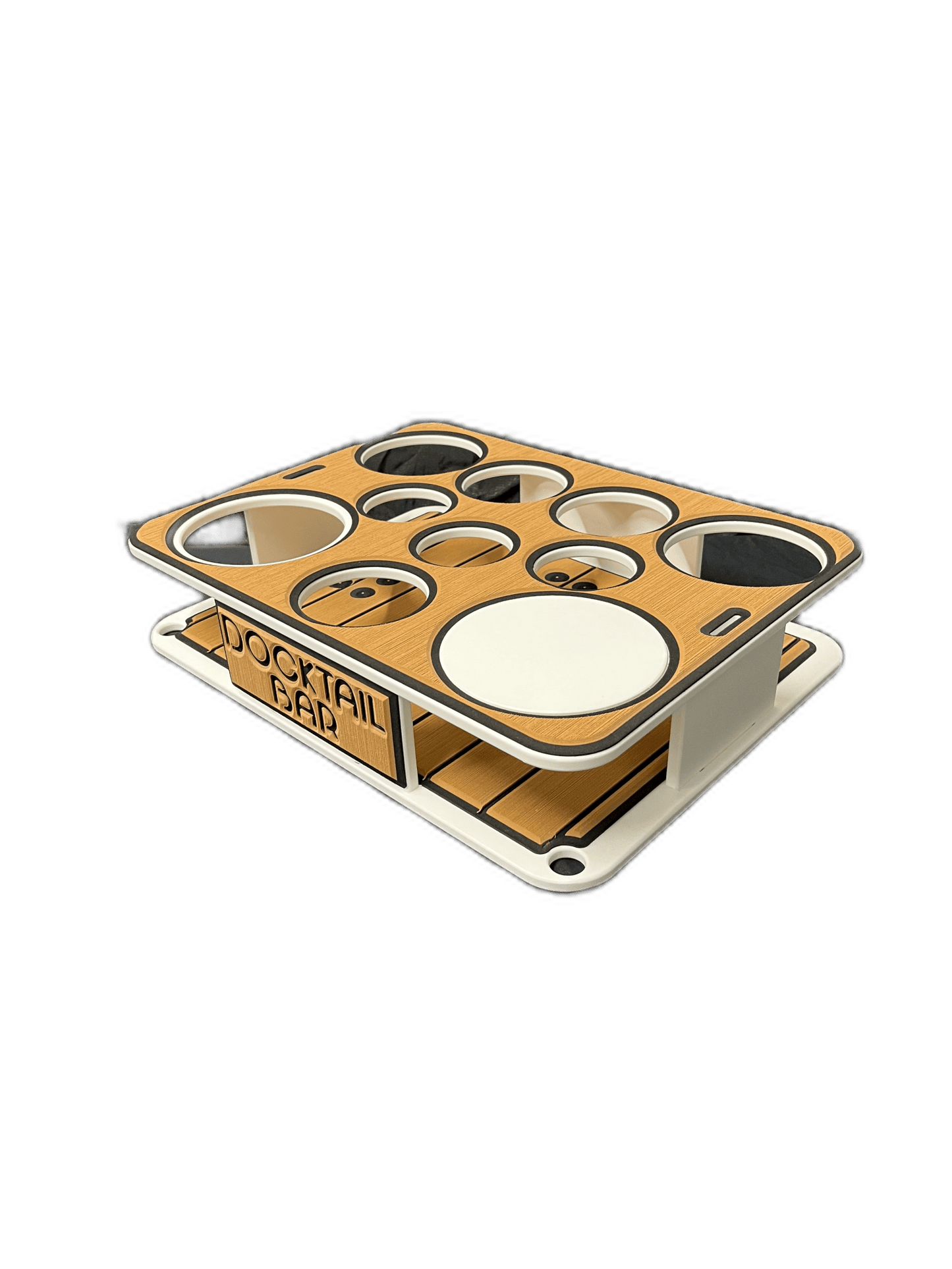 The Docktail Boat Table Caddy plus Bait Table Includes All Angle Adjustable Rod Holder Mount