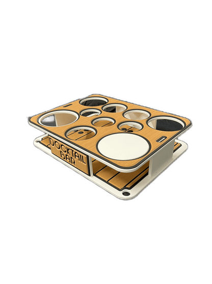 The Docktail Boat Table Caddy plus Bait Table Includes All Angle Adjustable Rod Holder Mount