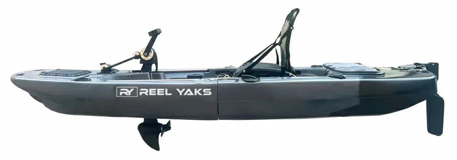 ReelYaks 9.5ft Raider Modular Propeller Drive Pedal Fishing Kayak | 380lbs Capacity | 2 Piece