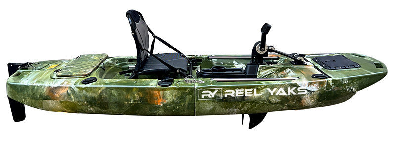 ReelYaks 9.5ft Raider Modular Propeller Drive Pedal Fishing Kayak | 380lbs Capacity | 2 Piece